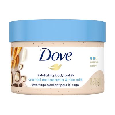 Dove Scrub Macadamia & Rice Milk Reveals Visibly Smoother