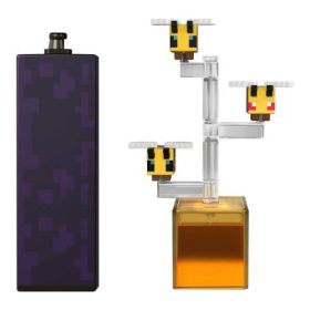 Minecraft Bees Action Figure, 3.25-in, with 1 Build-a-Portal